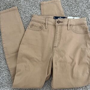 hollister curvy high rise Tan Jeans